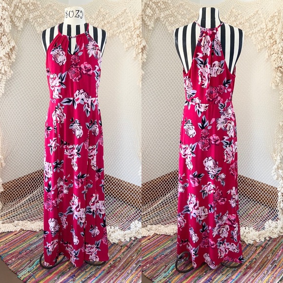 Candie’s Red floral maxi dress - Picture 2 of 9
